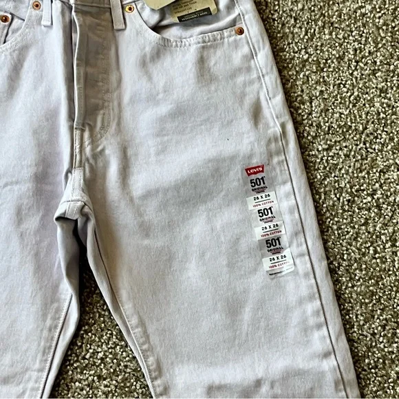 New with tags Levi's 501 light purple Straight Leg Jeans Classic Denim - Picture 5 of 11